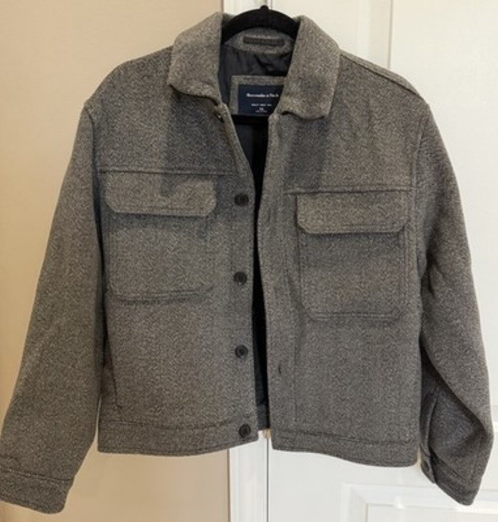 Abercrombie & Fitch Cropped Date Night Wool-Blend Trucker Jacket XS